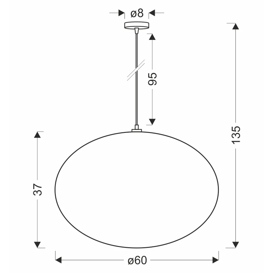 MELLOW lampa wisząca czarny 1x40W E27 abażur mist 60 biały kula — zdjęcie 3