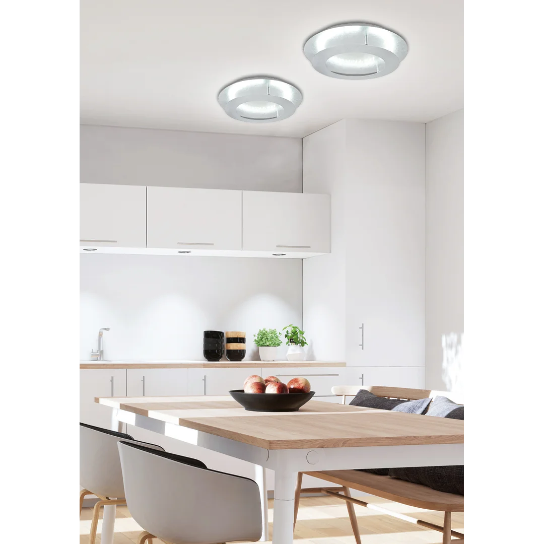 MERLE LAMPA SUFITOWA PLAFON 40 18W LED 3000K SREBRNY — zdjęcie 3
