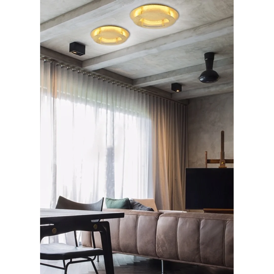 MERLE LAMPA SUFITOWA PLAFON 40 18W LED 3000K ZŁOTY — zdjęcie 4