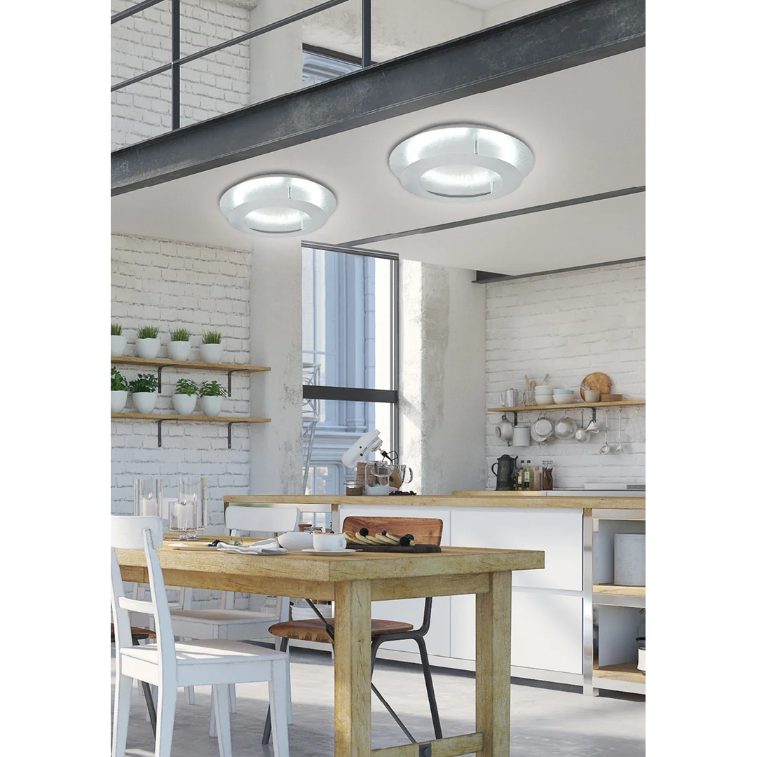 MERLE LAMPA SUFITOWA PLAFON 50 24W LED 3000K SREBRNY — zdjęcie 2
