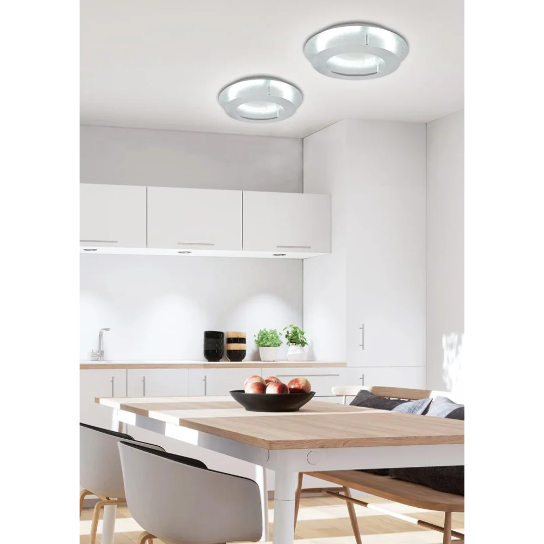 MERLE LAMPA SUFITOWA PLAFON 50 24W LED 3000K SREBRNY — zdjęcie 6