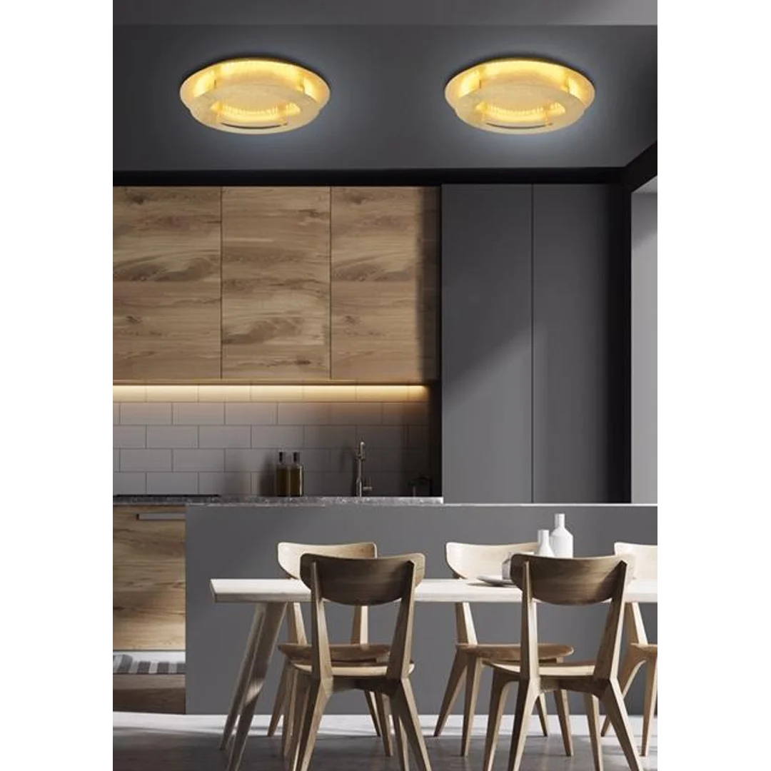MERLE LAMPA SUFITOWA PLAFON 50 24W LED 3000K ZŁOTY — zdjęcie 6