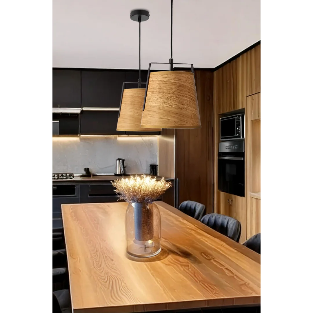 Milbury lampa sufitowa czarny 1x40W E27 abażur żółty — zdjęcie 4