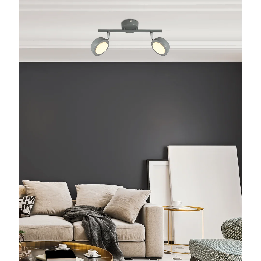 MILD LAMPA SUFITOWA LISTWA 2X6W LED SZARY 3000K — zdjęcie 2