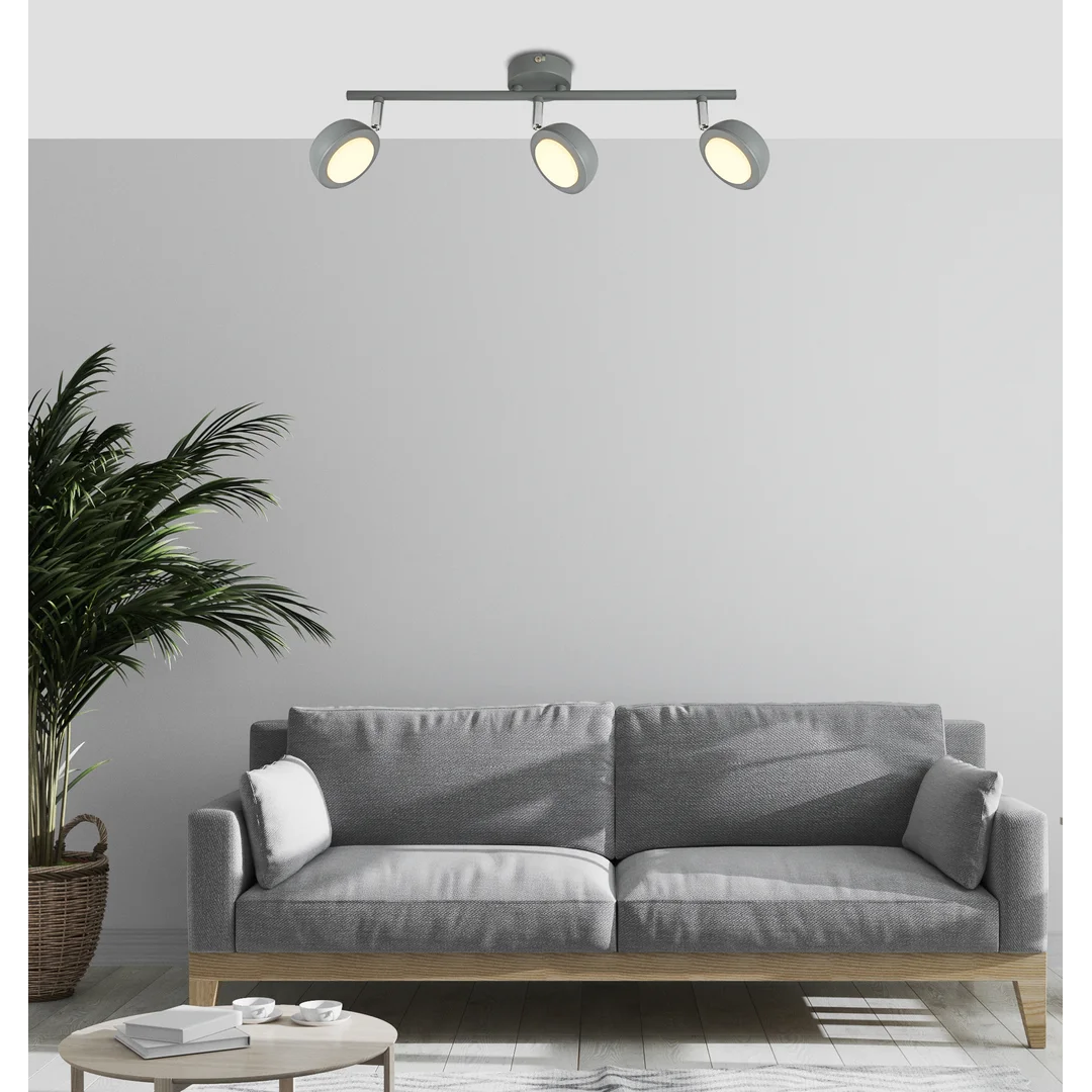 MILD LAMPA SUFITOWA LISTWA 3X6W LED SZARY 3000K — zdjęcie 2