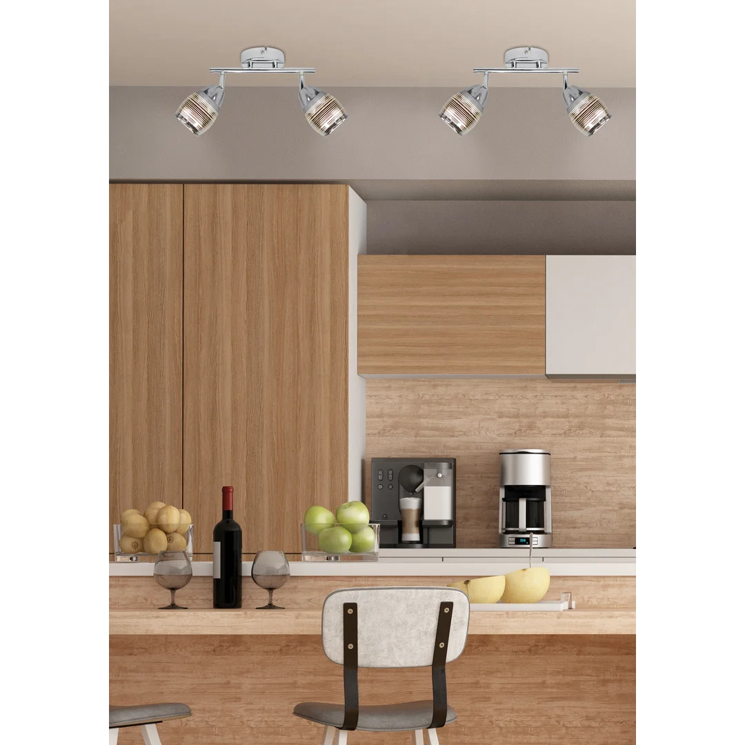 MILTON LAMPA SUFITOWA LISTWA 2X10W E14 LED CHROM — zdjęcie 2