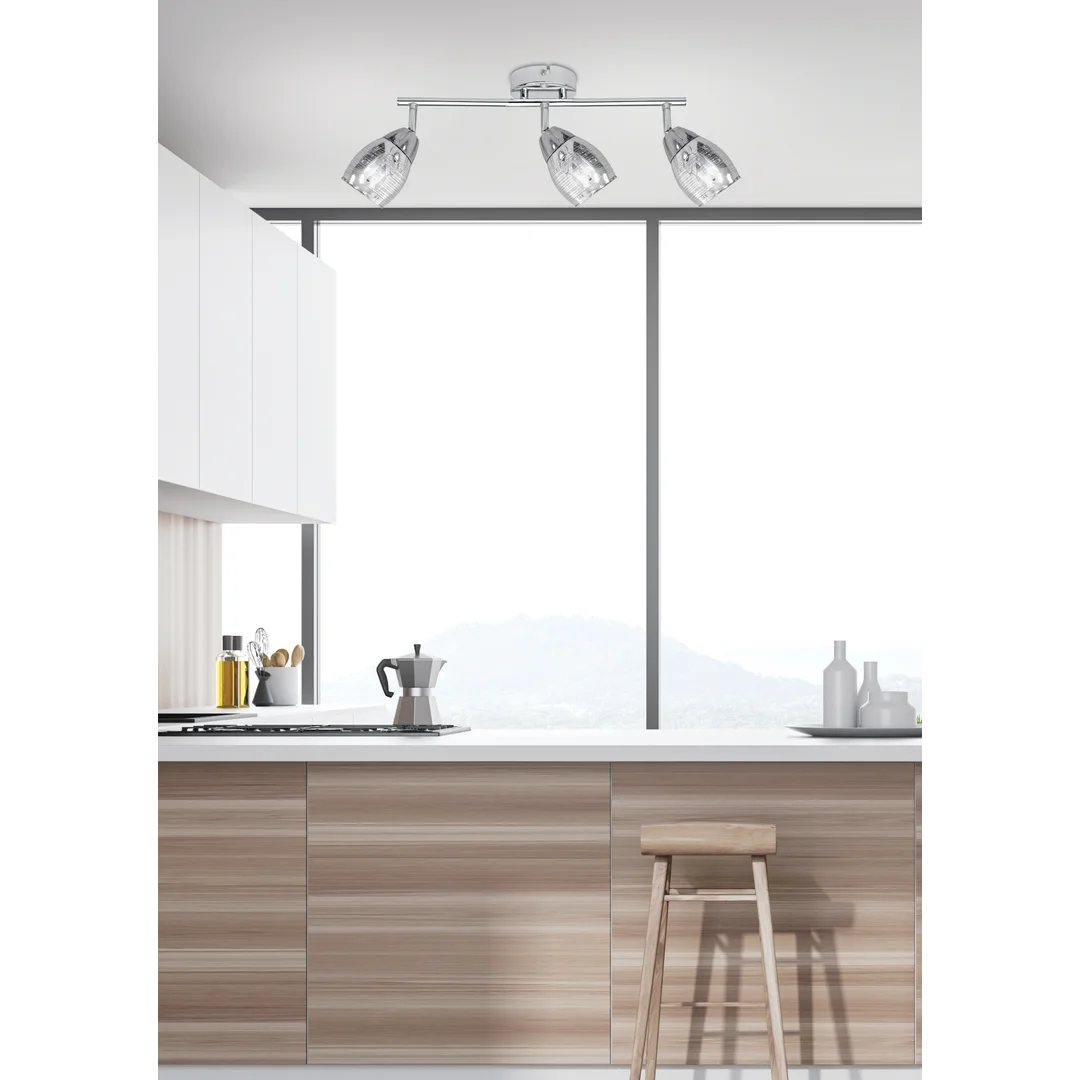 MILTON LAMPA SUFITOWA LISTWA 3X10W E14 LED CHROM — zdjęcie 2