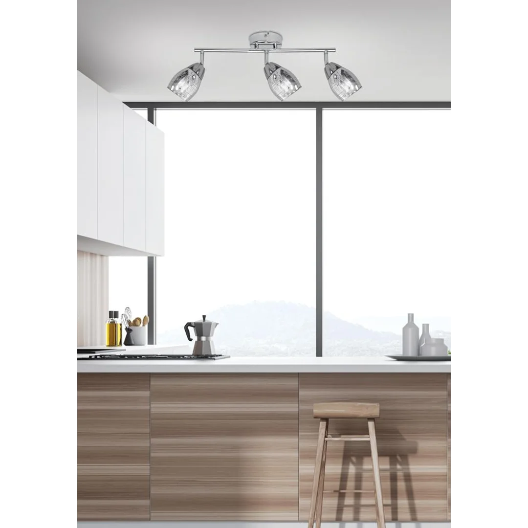 MILTON LAMPA SUFITOWA LISTWA 3X10W E14 LED CHROM — zdjęcie 15