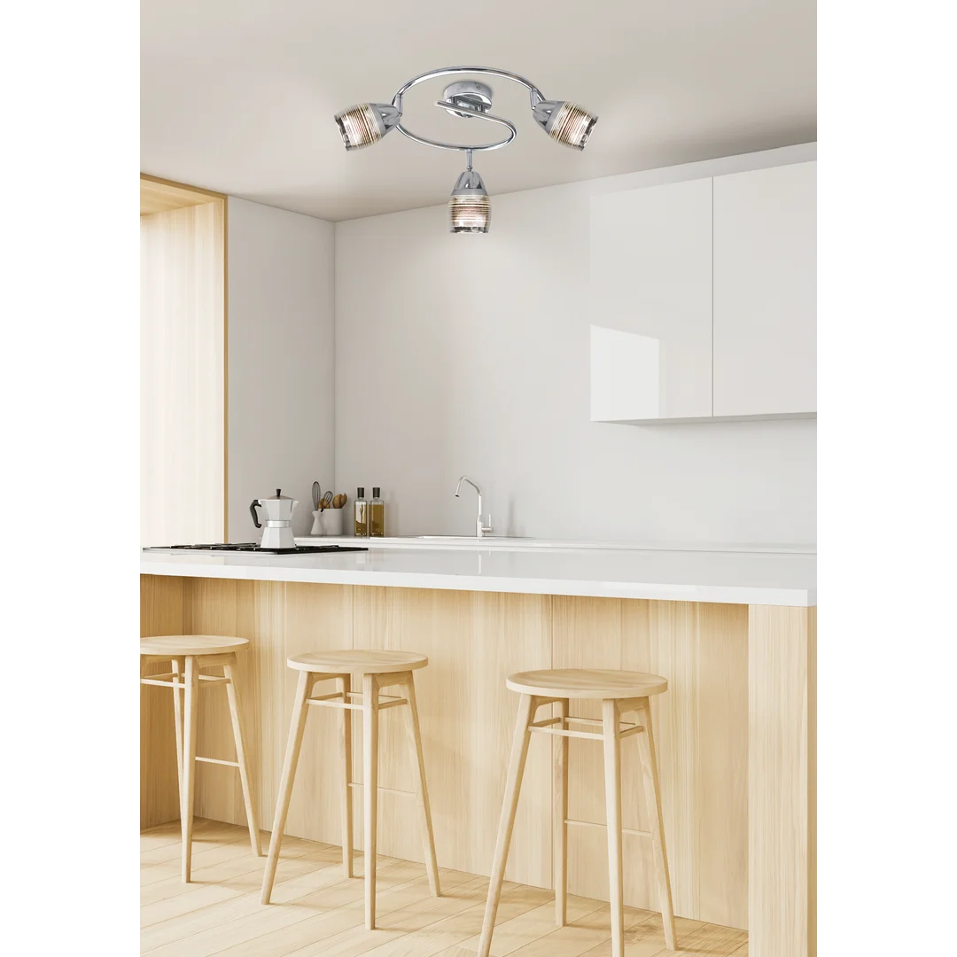 MILTON LAMPA SUFITOWA SPIRALA 3X10W E14 LED CHROM — zdjęcie 2