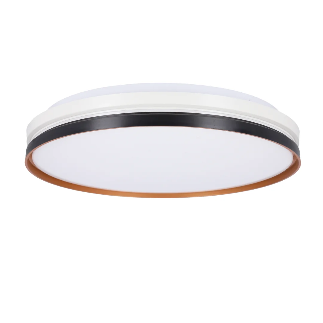 MONTANA LAMPA SUFITOWA PLAFON CZARNY+BIAŁY+ZŁOTY 24W LED 40 CM KLOSZ BIAŁY — zdjęcie 4