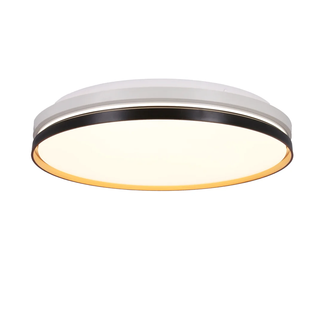MONTANA LAMPA SUFITOWA PLAFON CZARNY+BIAŁY+ZŁOTY 24W LED 40 CM KLOSZ BIAŁY — zdjęcie 7