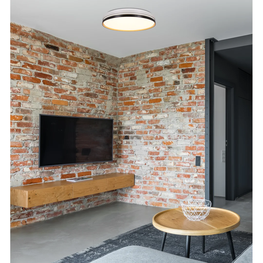 MONTANA LAMPA SUFITOWA PLAFON CZARNY+BIAŁY+ZŁOTY 24W LED 40 CM KLOSZ BIAŁY — zdjęcie 10