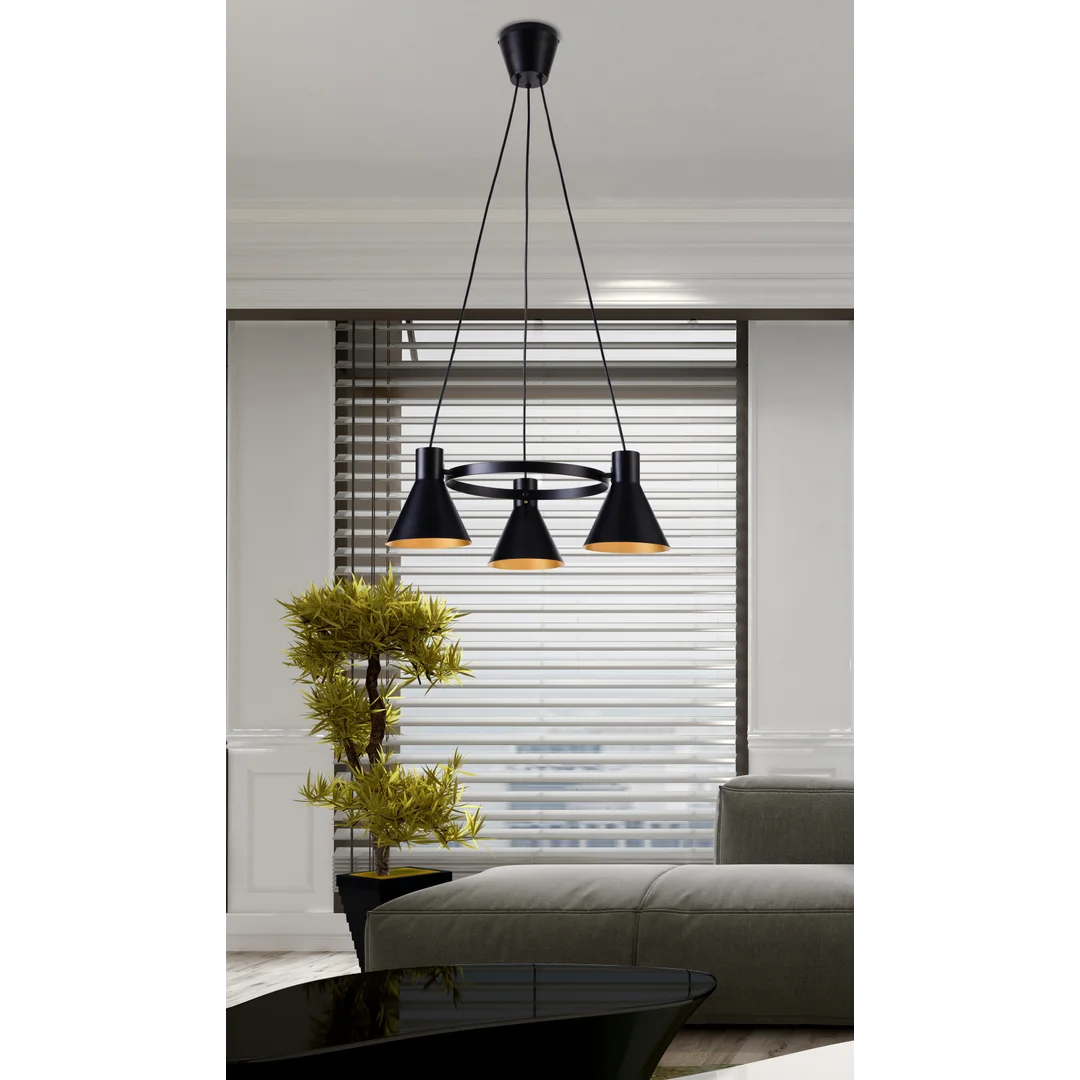 MORE LAMPA WISZĄCA 3X40W E27 CZARNY MATOWY — zdjęcie 7