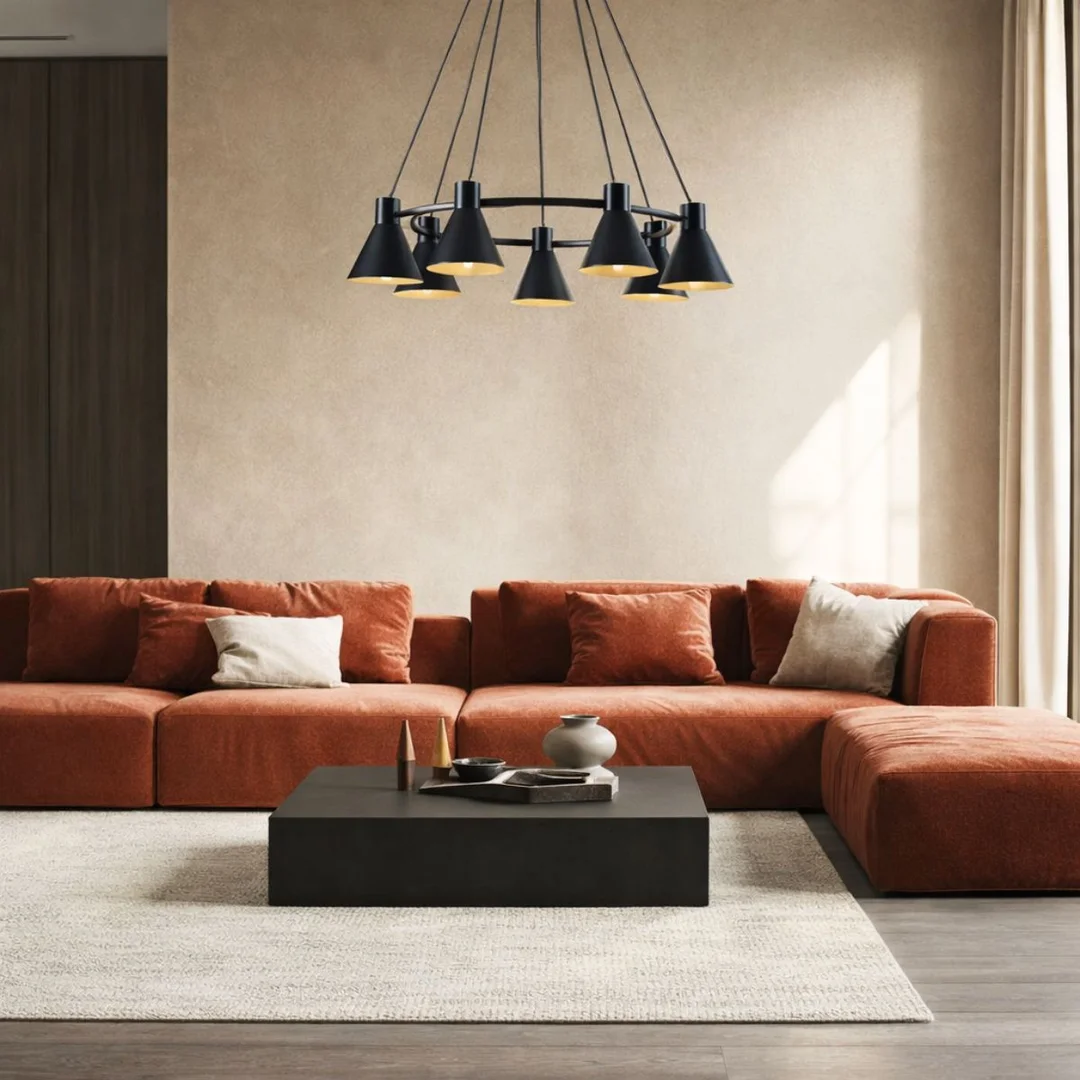 MORE LAMPA WISZĄCA 7X40W E27 CZARNY MATOWY — zdjęcie 5