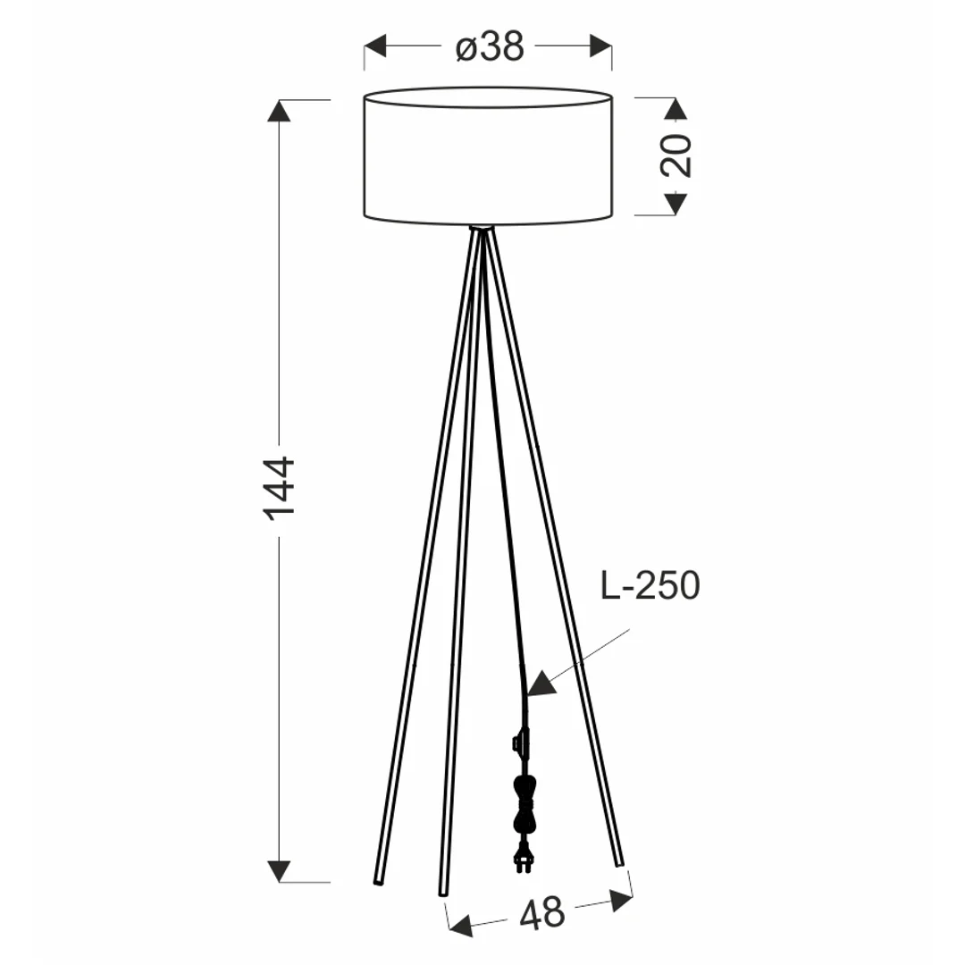MOSSI lampa podłogowa złoty 1x40W E27 abażur czarny — zdjęcie 2