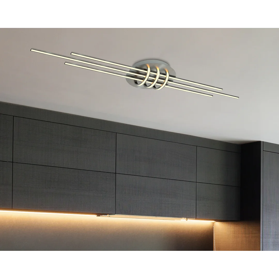 NAKSOS LAMPA WISZĄCA PLAFON 110X22 40W LED SATYNA NIKIEL 4000K APETI — zdjęcie 2
