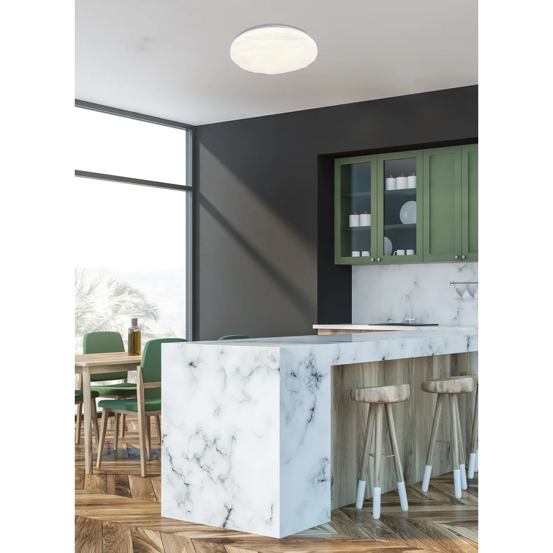 Nevada lampa sufitowa plafon biały 24w led 38,5 cm klosz biały efect sky — zdjęcie 11
