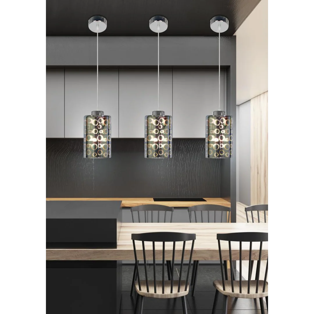 NOCTURNO LAMPA WISZĄCA 12 1X40W E27 CHROM — zdjęcie 3