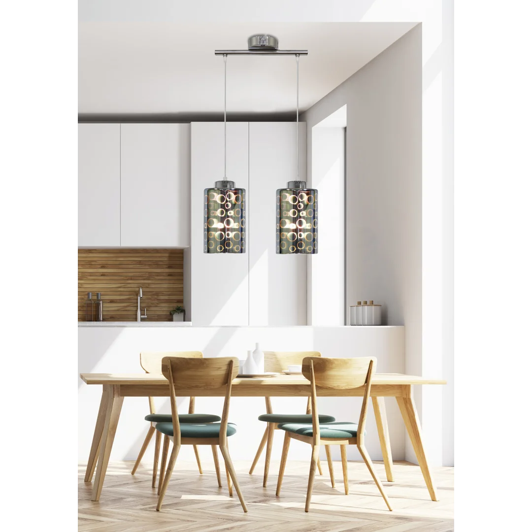 NOCTURNO LAMPA WISZĄCA 2X40W E27 CHROM — zdjęcie 2