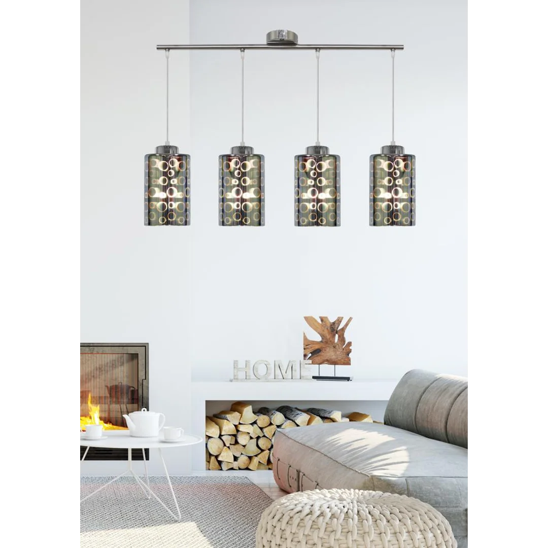 NOCTURNO LAMPA WISZĄCA 4X40W E27 CHROM — zdjęcie 3