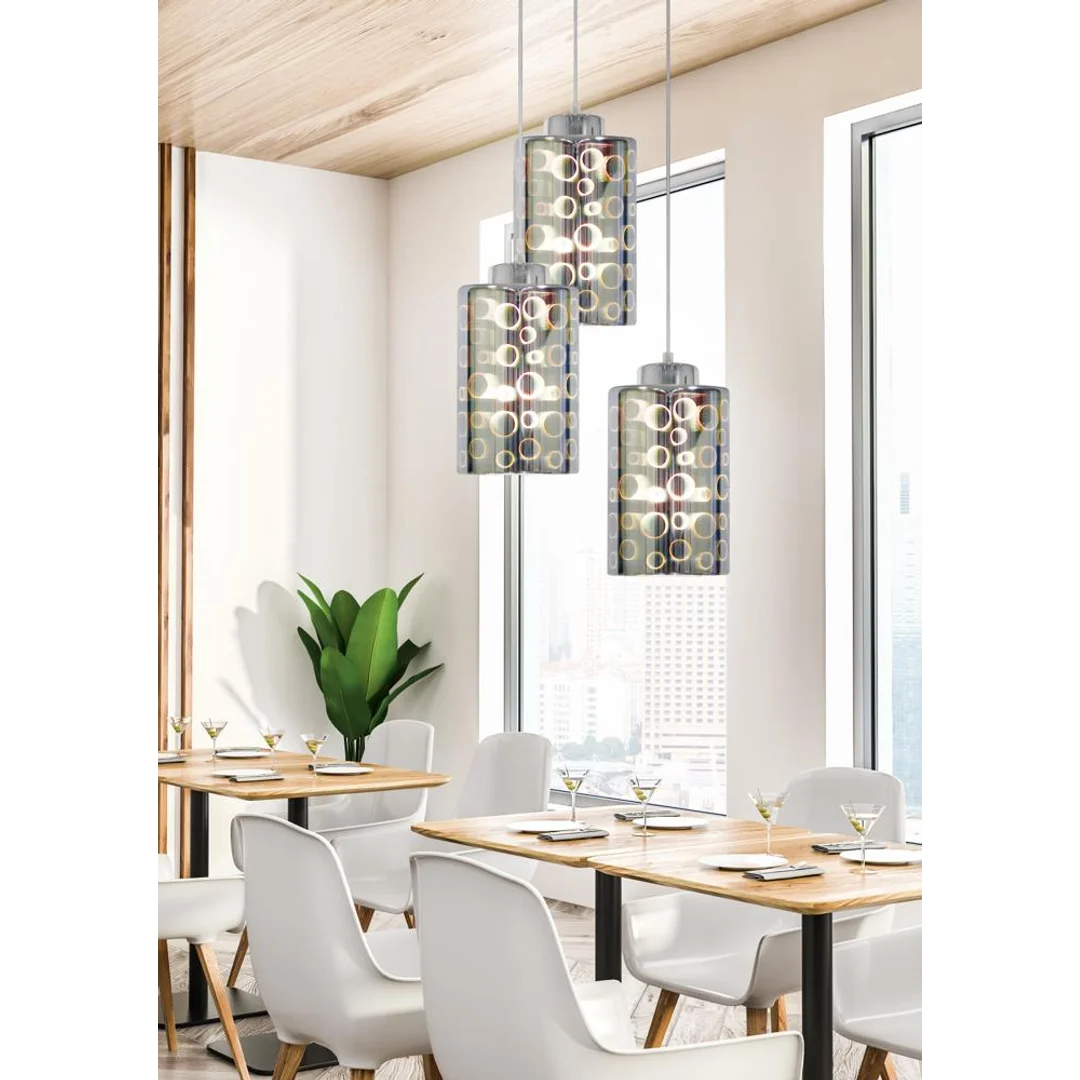 NOCTURNO LAMPA WISZĄCA TALERZ 3X40W E27 CHROM — zdjęcie 3