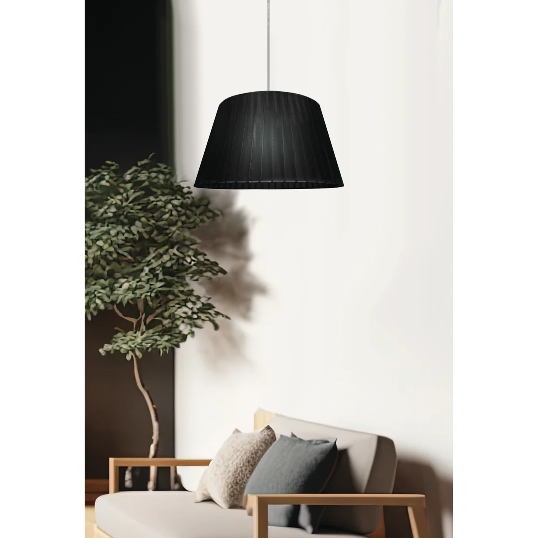 NOTIZIA LAMPA WISZĄCA SATYNOWY 37 1X60W E27 ABAŻUR CZARNY — zdjęcie 2