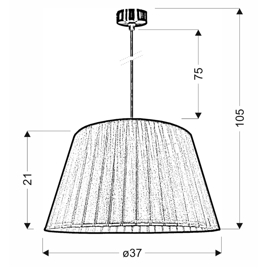 NOTIZIA LAMPA WISZĄCA SATYNOWY 37 1X60W E27 ABAŻUR CZARNY — zdjęcie 3