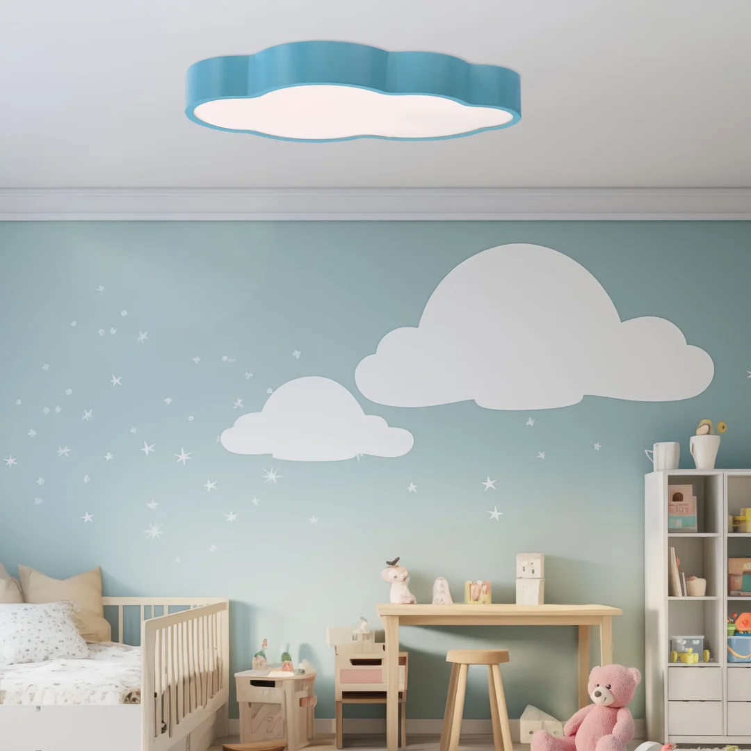 NUVOLA lampa sufitowa plafon niebiesk 18W LED 3000 - 6000K klosz biały z pilotem — zdjęcie 2