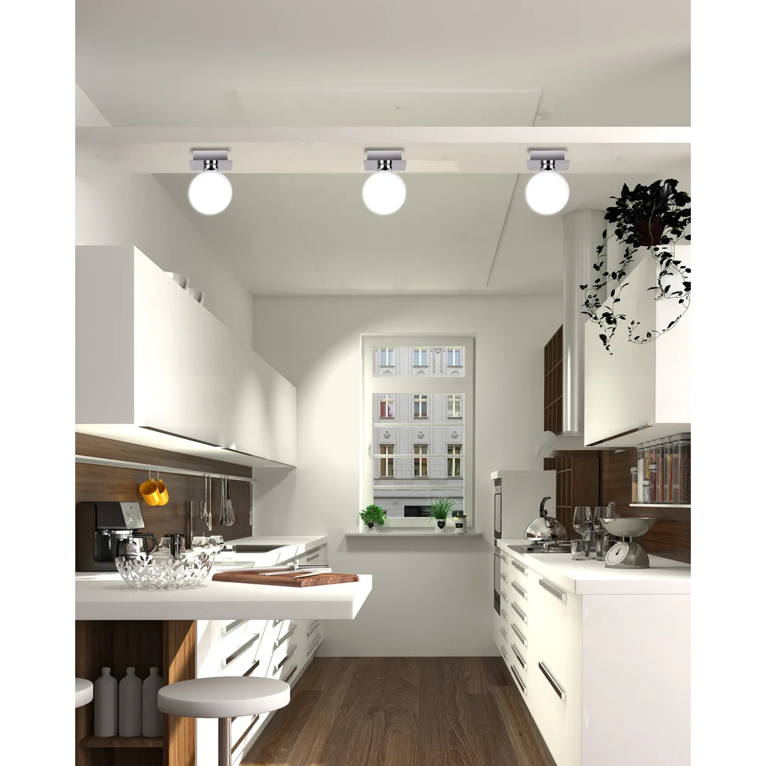 Oden lampa sufitowa chromowy 1x40w g9 klosz biały — zdjęcie 3