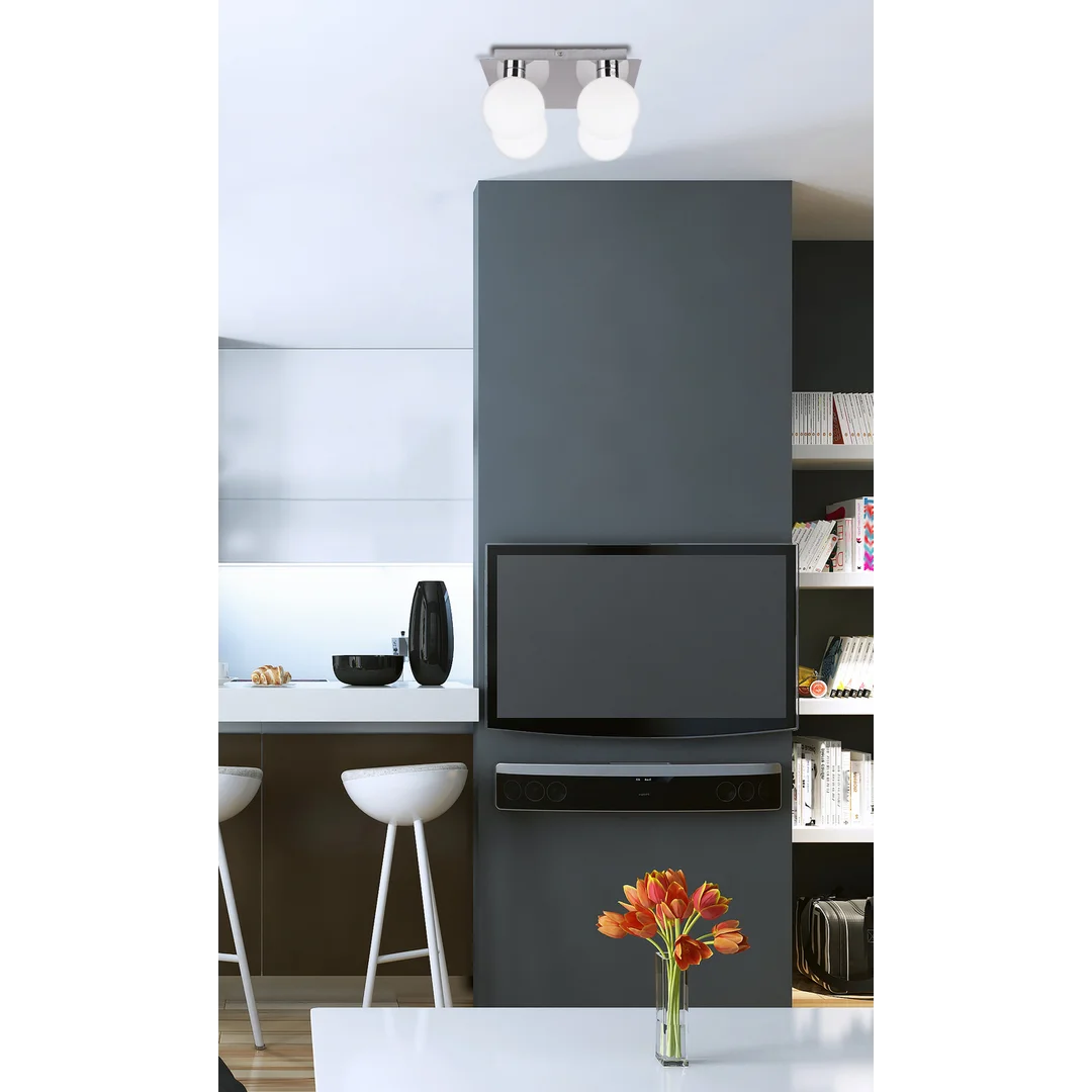 Oden lampa sufitowa chromowy 4x40w g9 klosz biały — zdjęcie 2