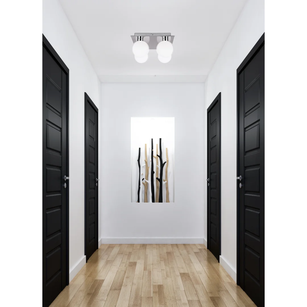 Oden lampa sufitowa chromowy 4x40w g9 klosz biały — zdjęcie 3