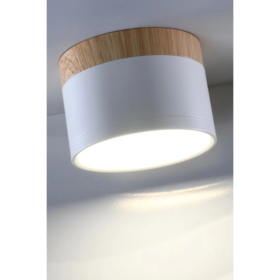 OPRAWA SUFITOWA TUBA 9W LED 4000K BIAŁY+DREWNIANY ŚR. 8,8 CM — zdjęcie 8