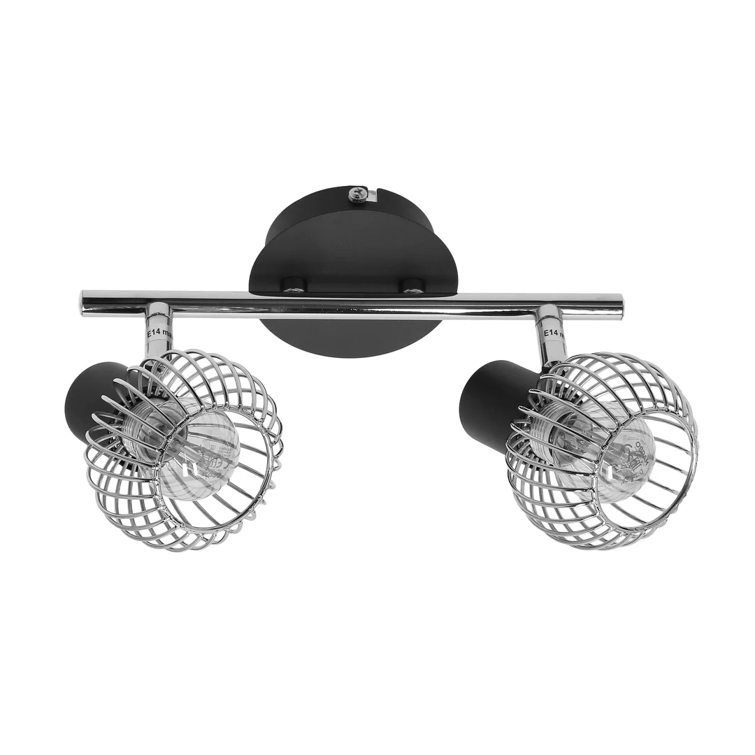 OSLO LAMPA SUFITOWA LISTWA 2X40W E14 CZARNY/CHROM — zdjęcie 12