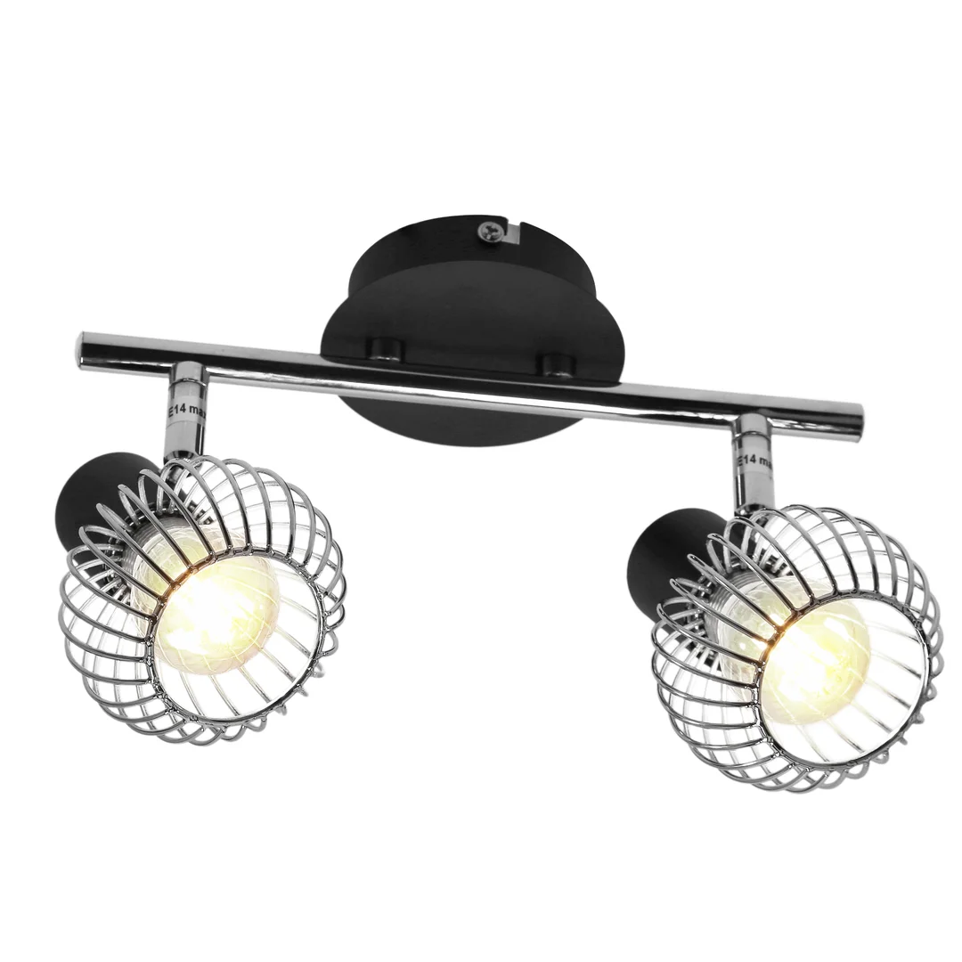 OSLO LAMPA SUFITOWA LISTWA 2X40W E14 CZARNY/CHROM — zdjęcie 15