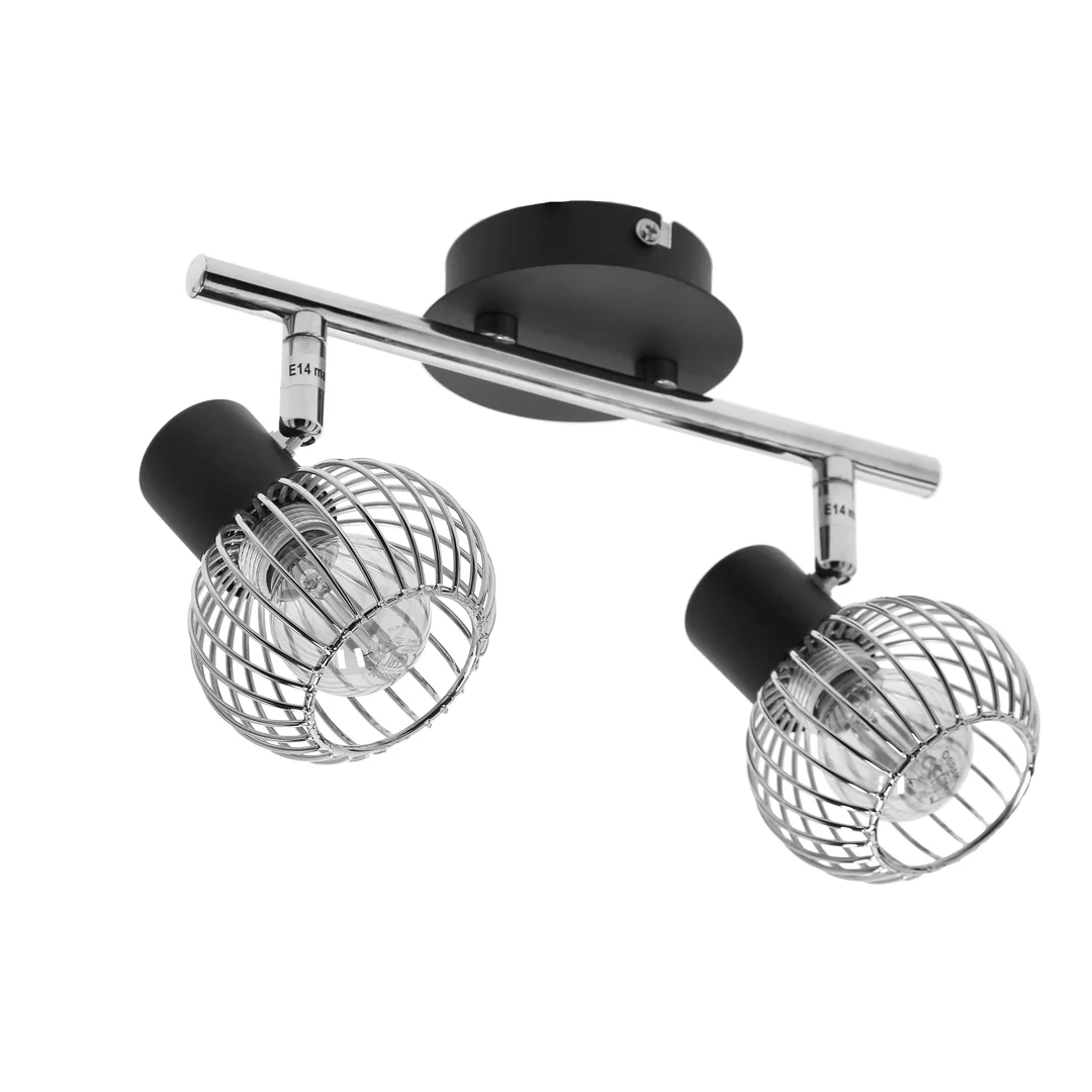 OSLO LAMPA SUFITOWA LISTWA 2X40W E14 CZARNY/CHROM — zdjęcie 16