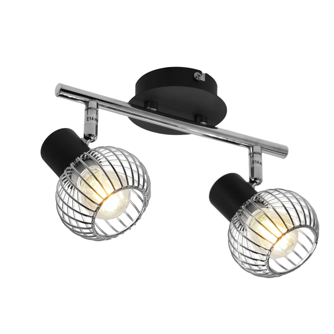 OSLO LAMPA SUFITOWA LISTWA 2X40W E14 CZARNY/CHROM — zdjęcie 17