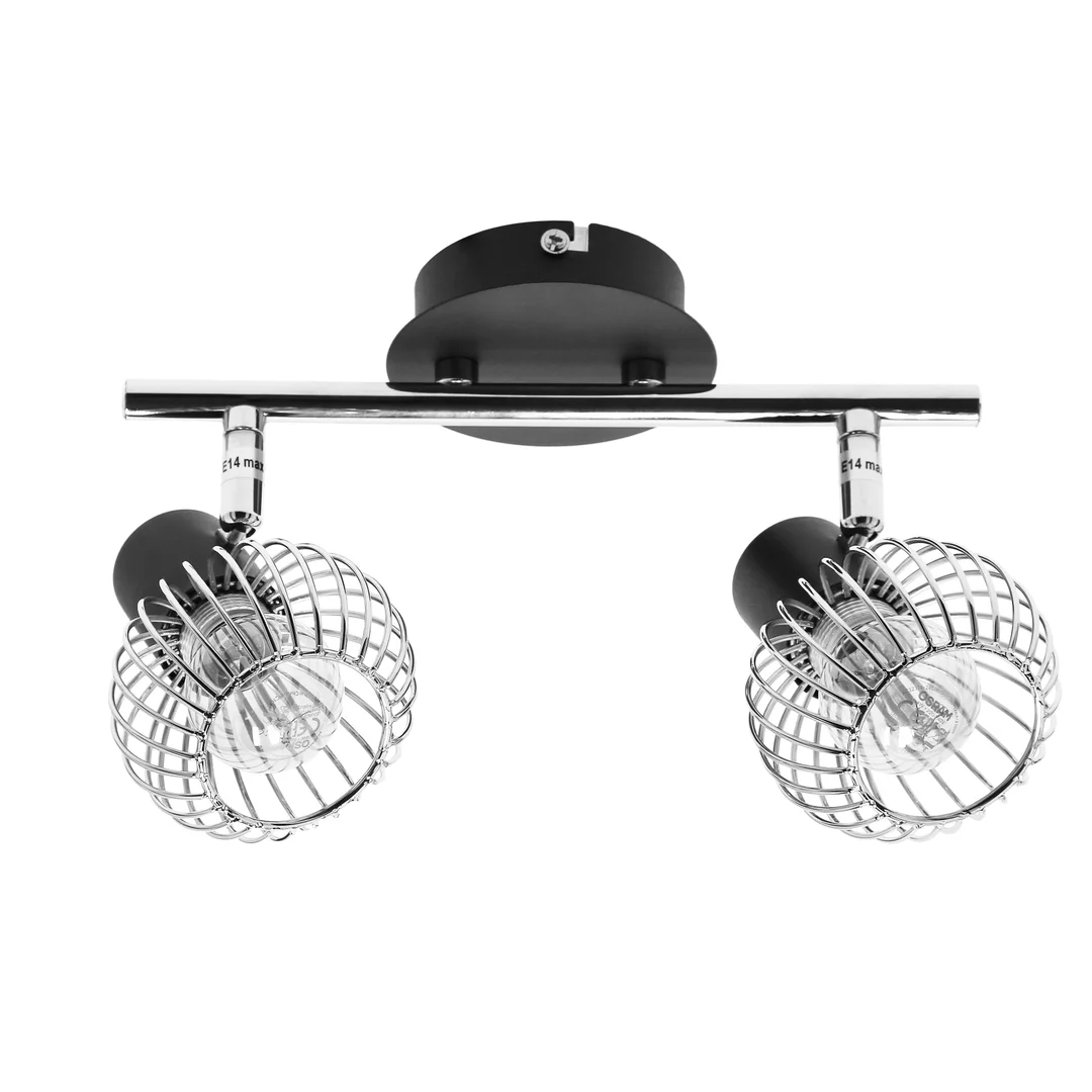 OSLO LAMPA SUFITOWA LISTWA 2X40W E14 CZARNY/CHROM — zdjęcie 18
