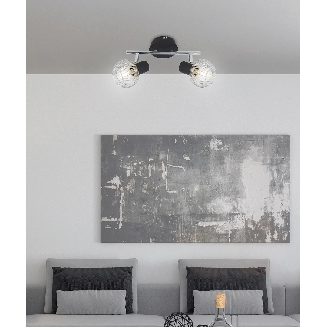 OSLO LAMPA SUFITOWA LISTWA 2X40W E14 CZARNY/CHROM — zdjęcie 22