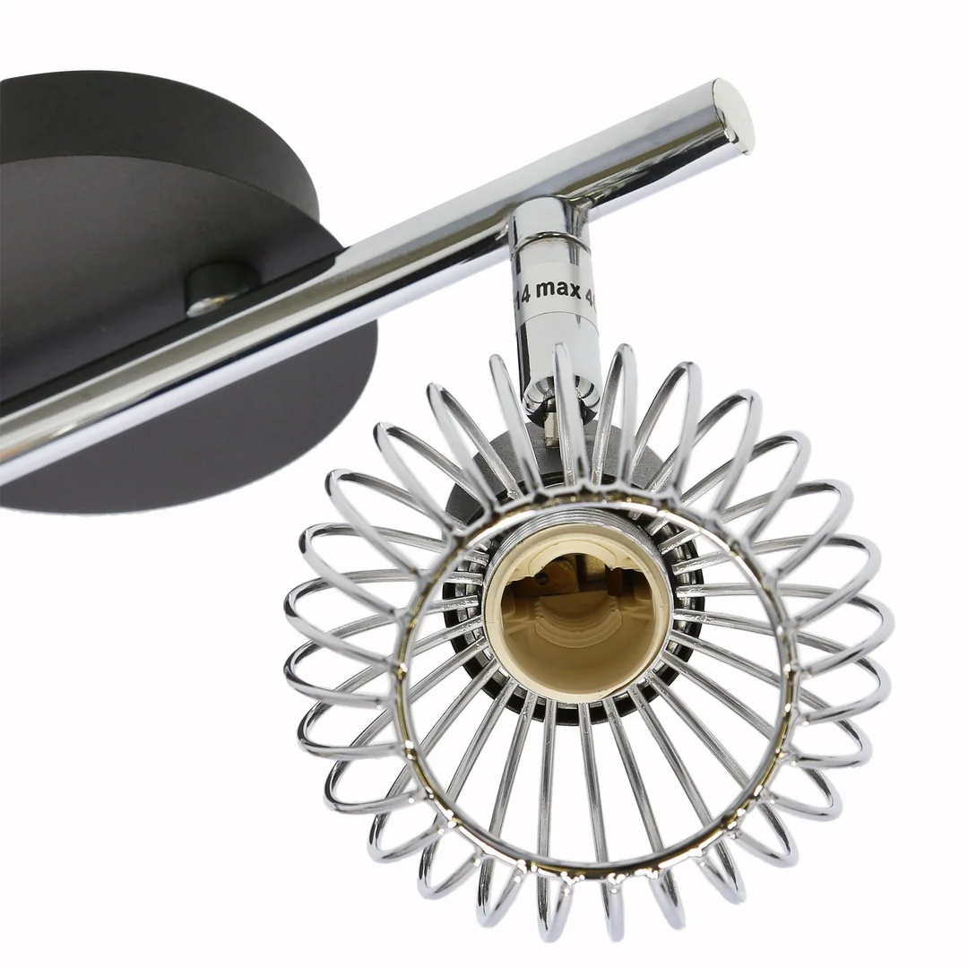 OSLO LAMPA SUFITOWA LISTWA 2X40W E14 CZARNY/CHROM — zdjęcie 4