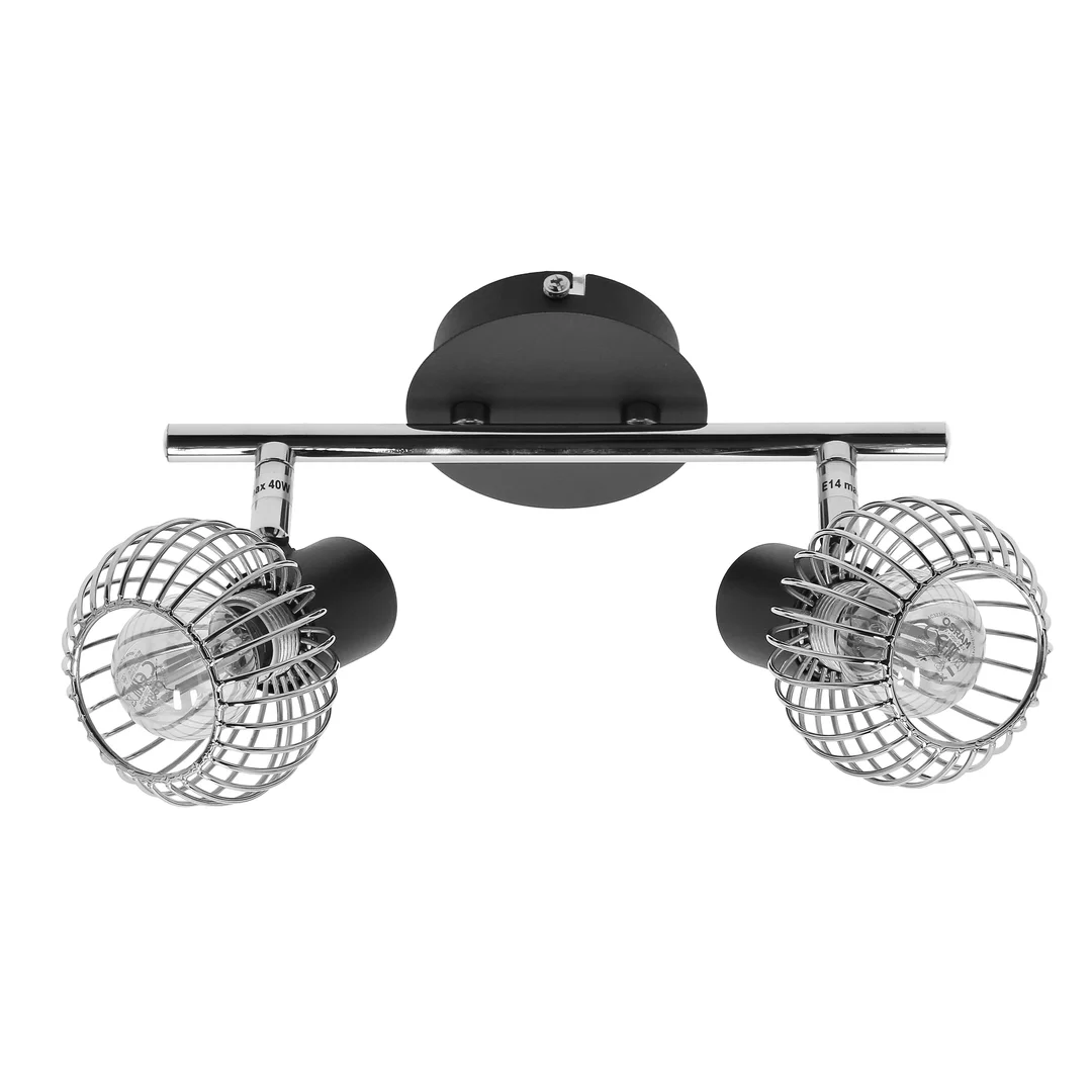 OSLO LAMPA SUFITOWA LISTWA 2X40W E14 CZARNY/CHROM — zdjęcie 5