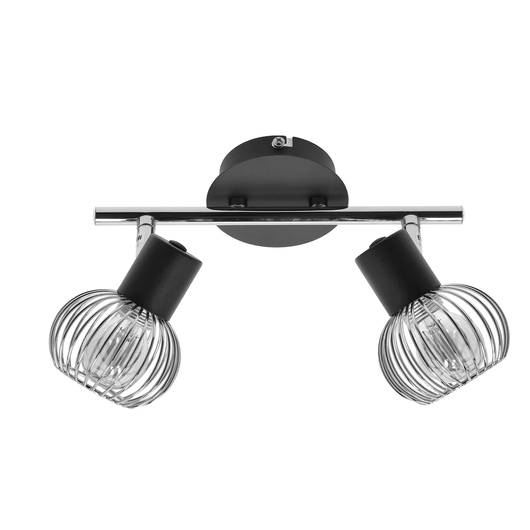 OSLO LAMPA SUFITOWA LISTWA 2X40W E14 CZARNY/CHROM — zdjęcie 7