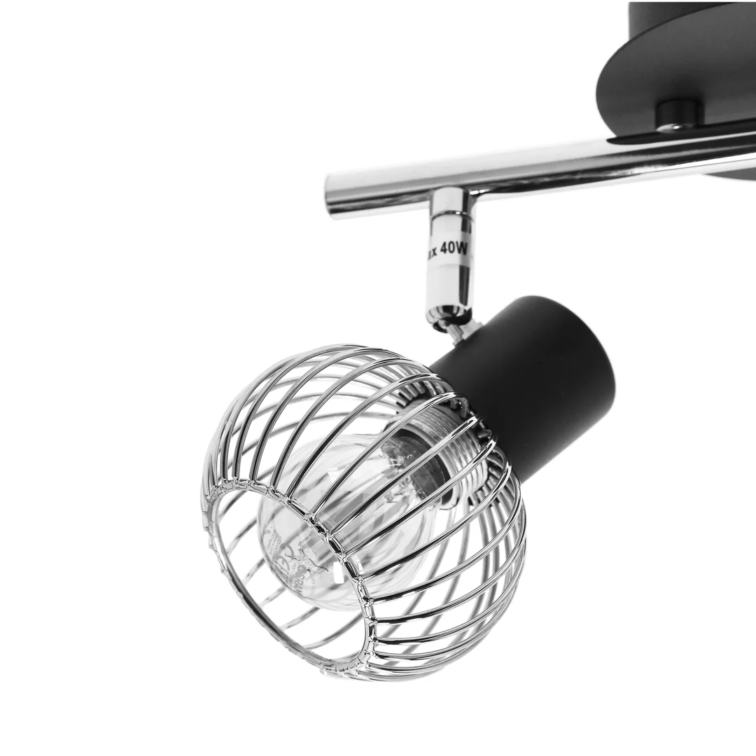 OSLO LAMPA SUFITOWA LISTWA 2X40W E14 CZARNY/CHROM — zdjęcie 8