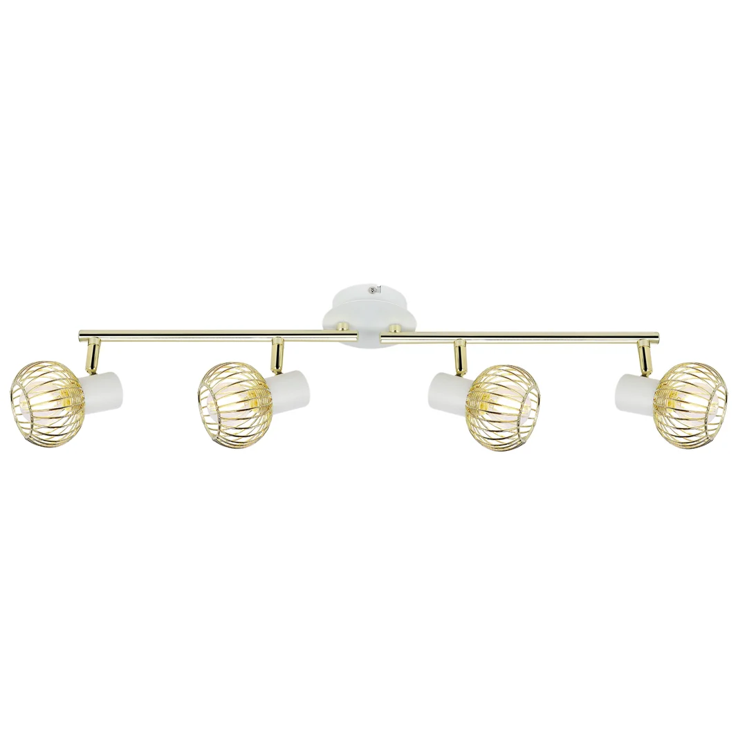 OSLO LAMPA SUFITOWA LISTWA 4X40W E14 BIAŁY/ZŁOTY — zdjęcie 3