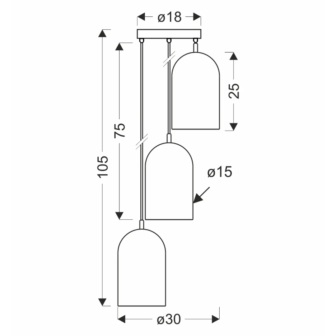 Oss lampa wisząca talerz 3x40W E27 różowy — zdjęcie 2