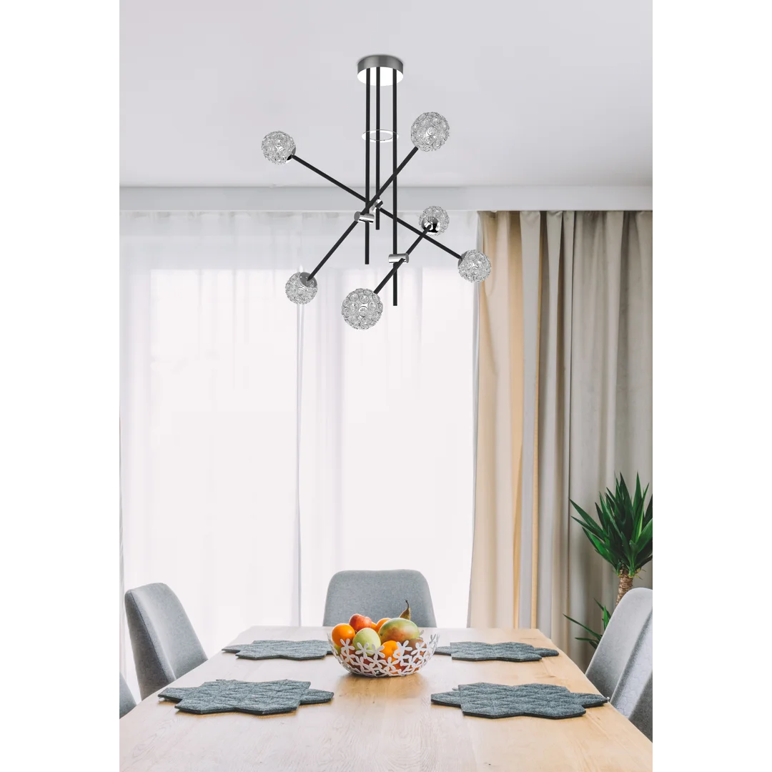 PAKSOS LAMPA WISZĄCA 6XMAX 5W G9 LED CZARNY APETI — zdjęcie 3
