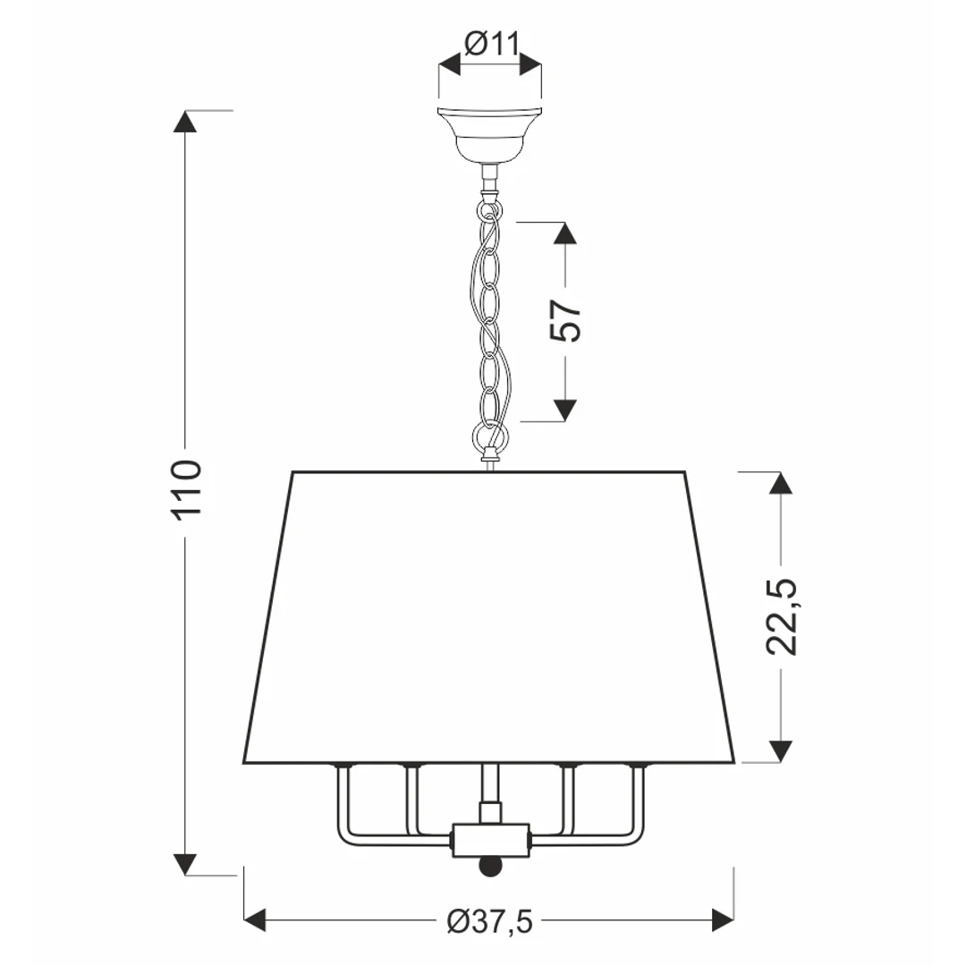 Pasteri lampa wisząca czarny matowy 4x40w e14 abażur beżowy — zdjęcie 7