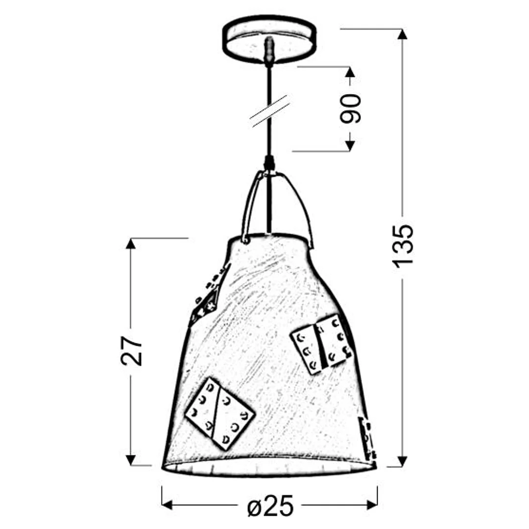 PATCH LAMPA WISZĄCA 25 1X60W E27 SZARY + ZŁOTY DEKOR — zdjęcie 2