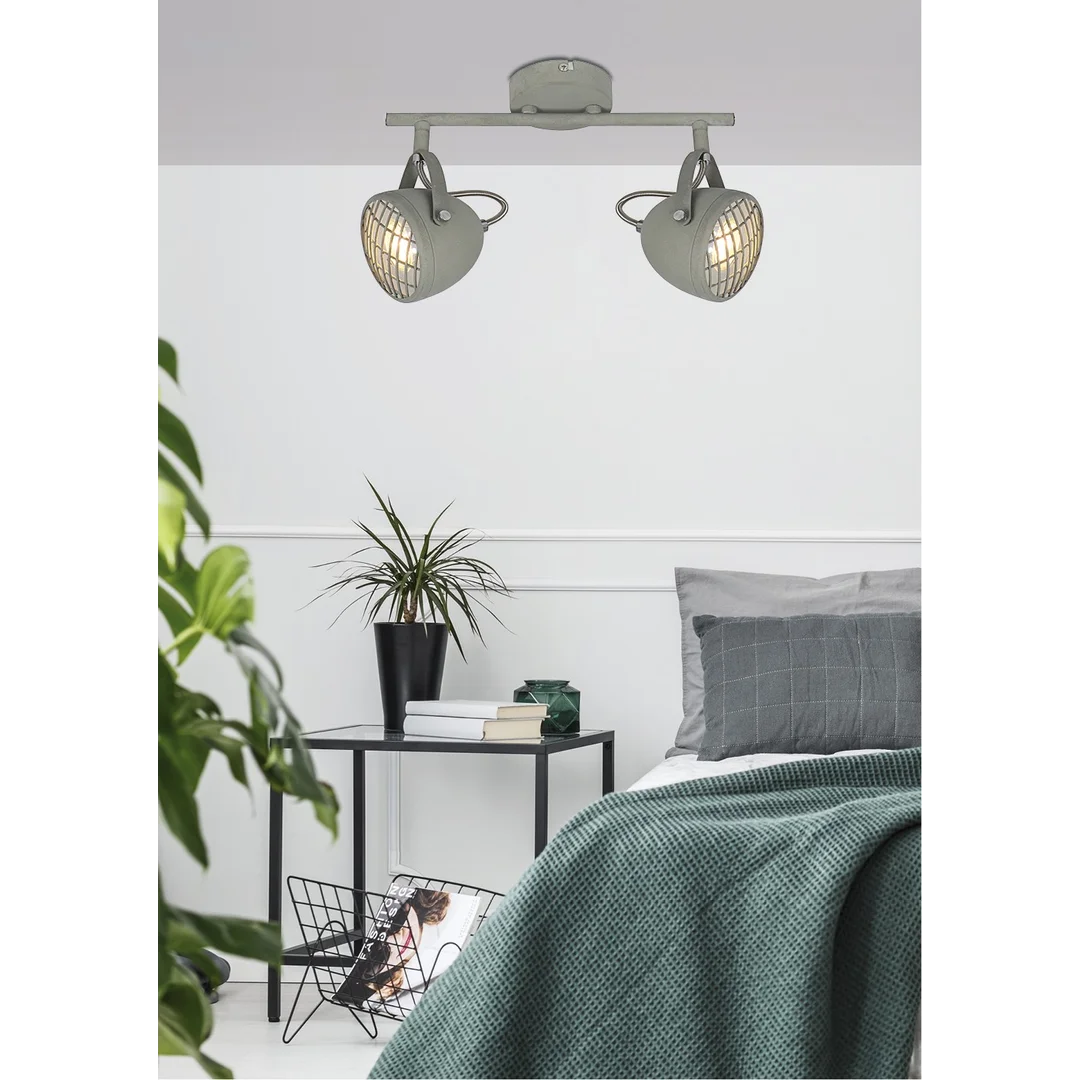 PENT LAMPA SUFITOWA LISTWA 2X50W GU10 BETONOWY SZARY — zdjęcie 2