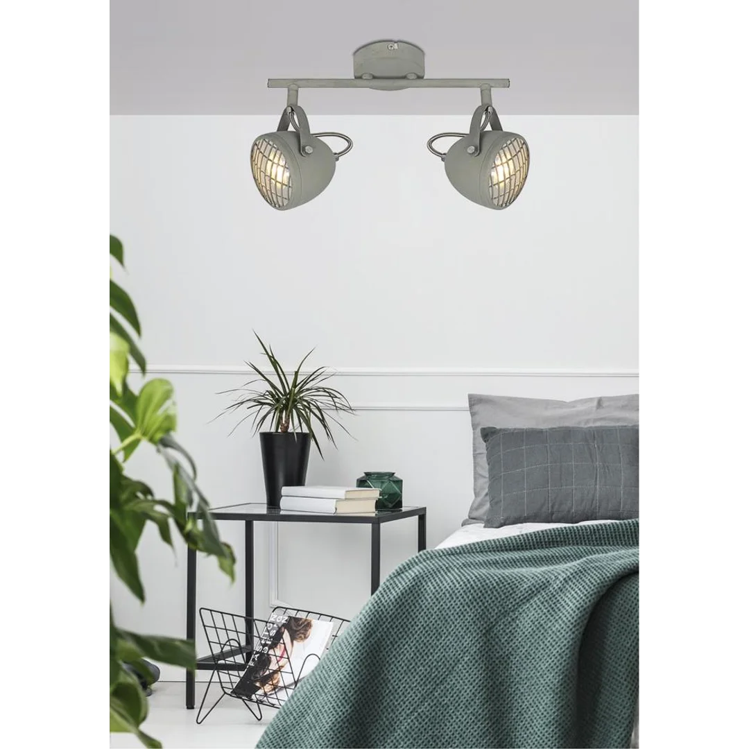 PENT LAMPA SUFITOWA LISTWA 2X50W GU10 BETONOWY SZARY — zdjęcie 3