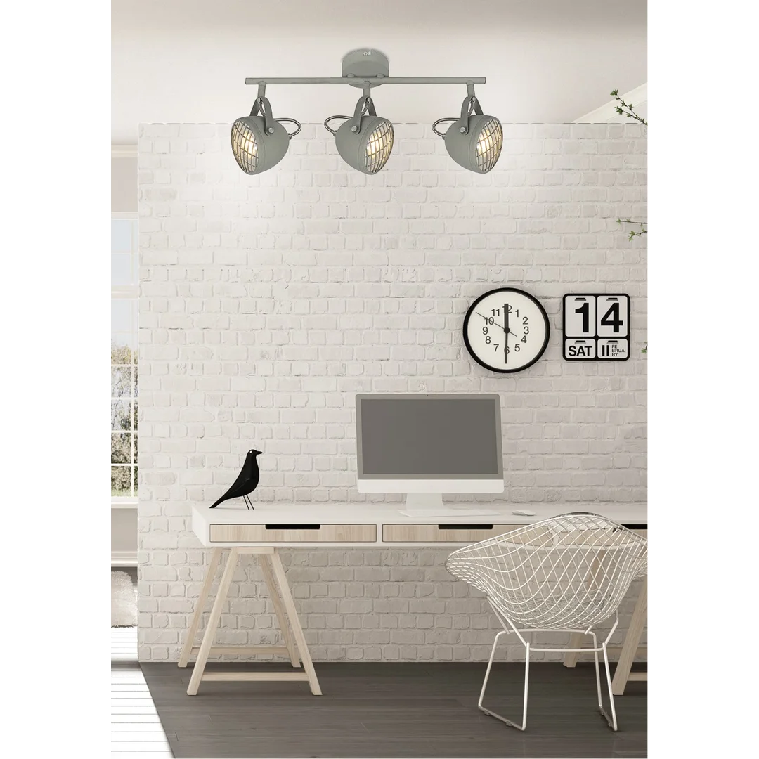 PENT LAMPA SUFITOWA LISTWA 3X50W GU10 BETONOWY SZARY — zdjęcie 2
